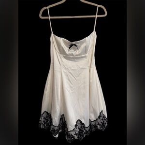 Satin Fit + Flare Mini Dress​